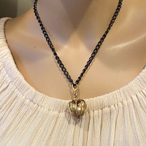 John Wind Heart with Crystal Pearls Dangle Pendant. Brand new Without Tags